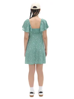 New Cropp Zielona sukienka mini w stokrotki zielony