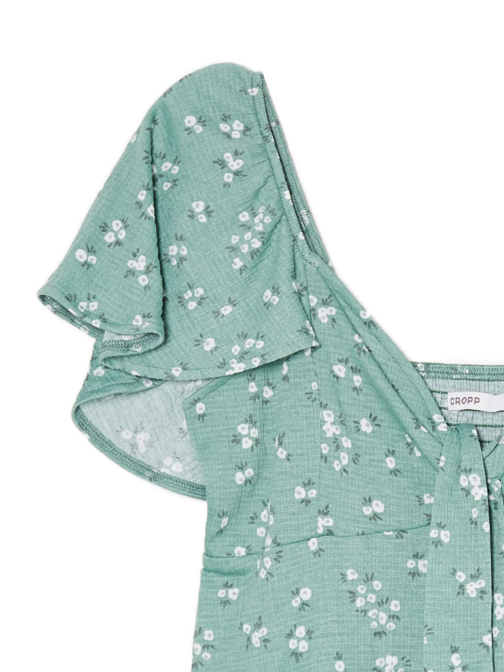 New Cropp Zielona sukienka mini w stokrotki zielony