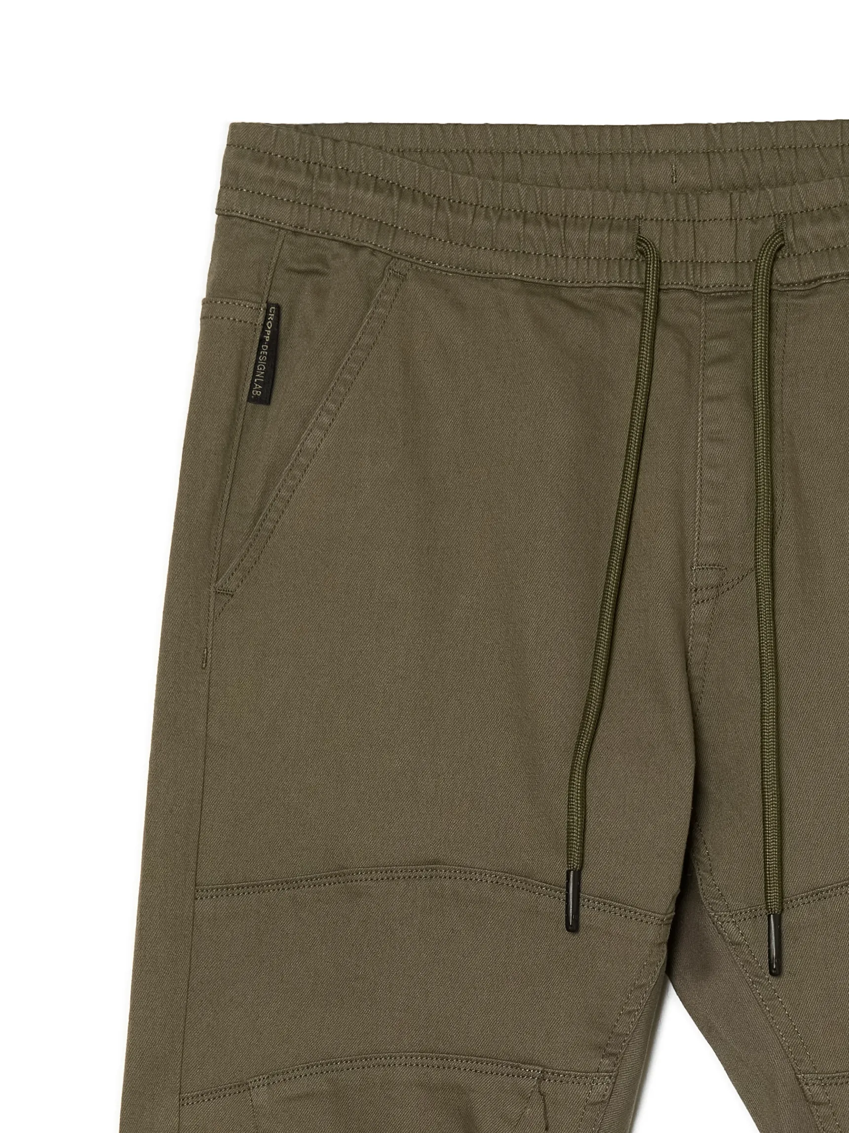 Sale Cropp Zielone joggery z kieszeniami cargo zielony