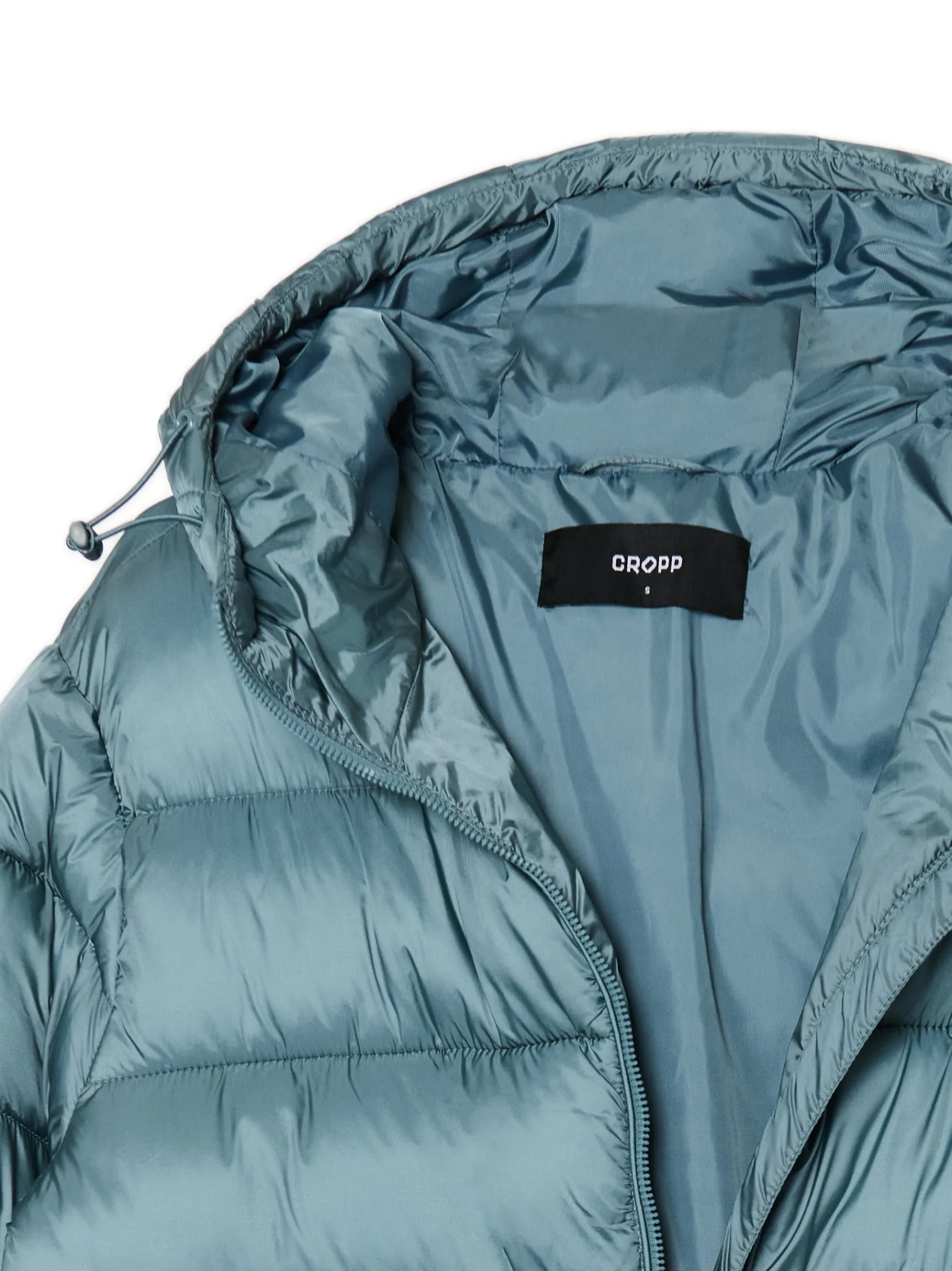 Best Cropp płaszcz puffer z kapturem zielony