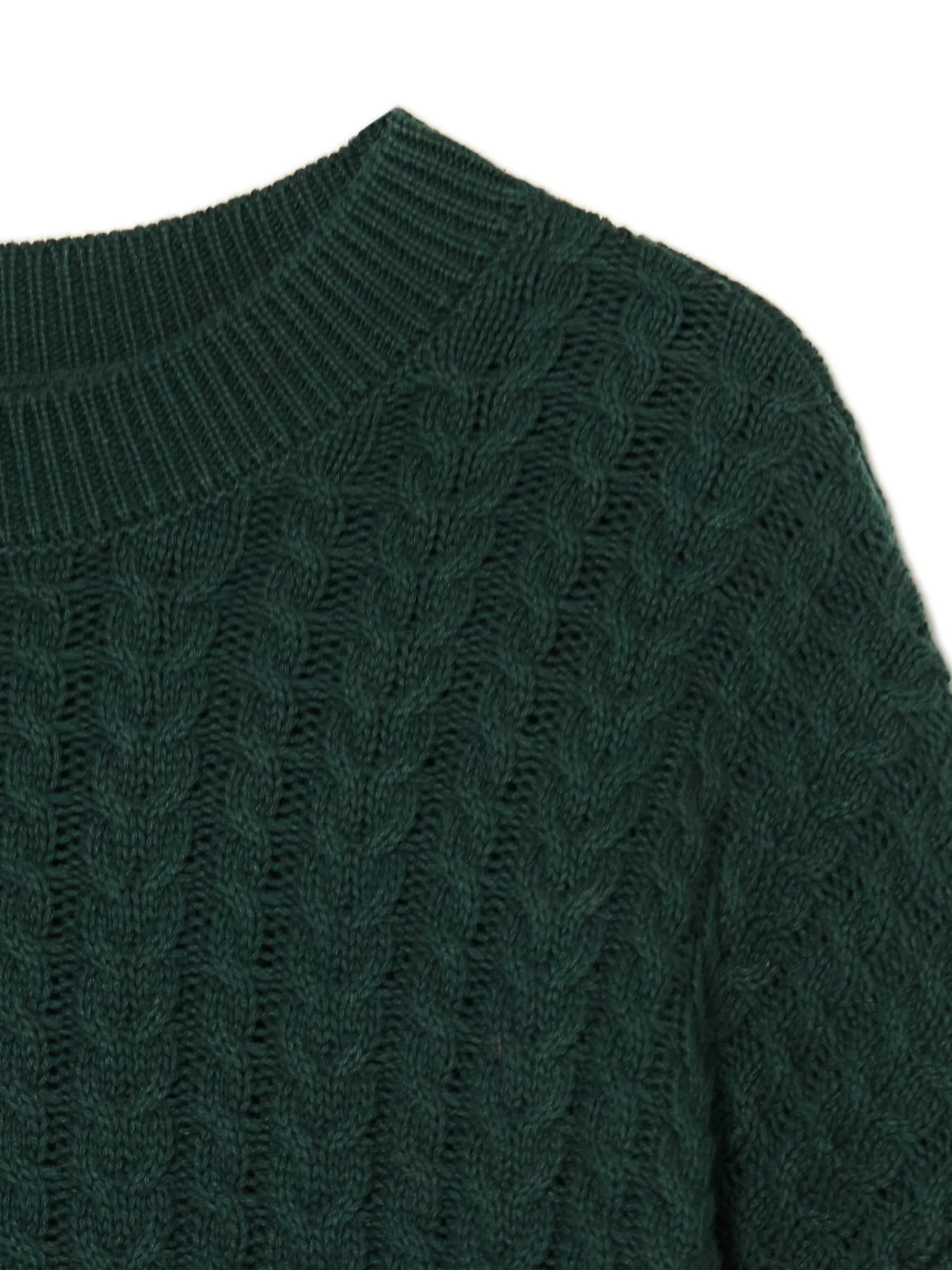 Fashion Cropp sweter z warkoczowym splotem zielony